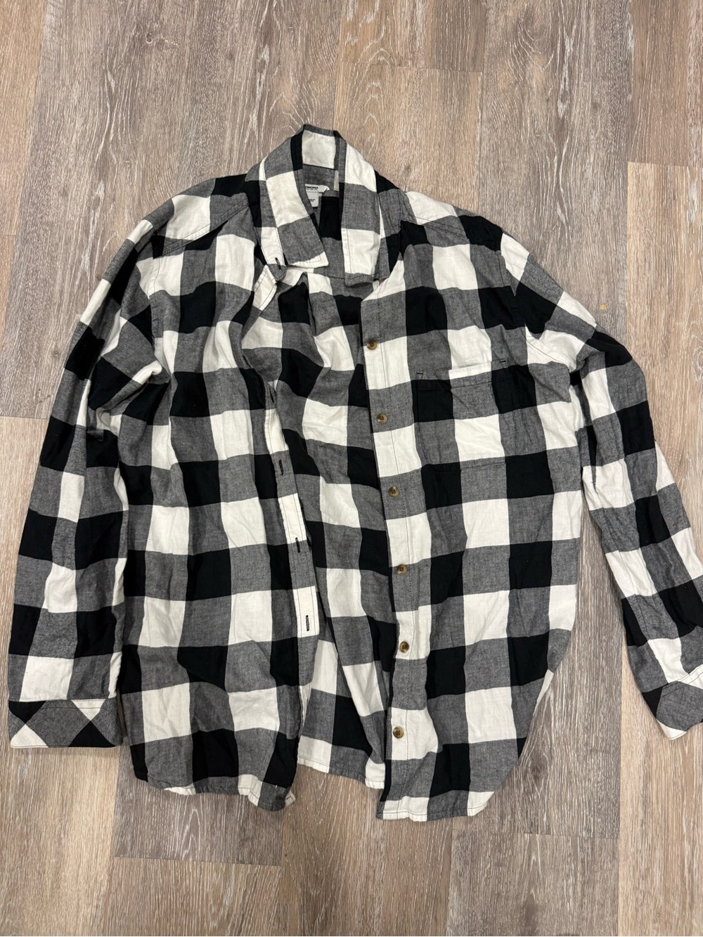 Black & White Buffalo Check Button-Up Shirt